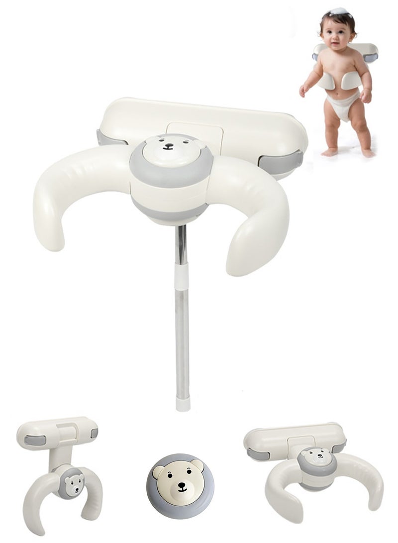 Sunbath Baby Shower Stand, Wall Mount Baby Shower Standing Support, Adjustable Toddler Bath Stand with Support,  Foldable Portable Baby Bath Helper Stand for 6-36 Months  Infants & Toddlers, Easy to Use - Image 1